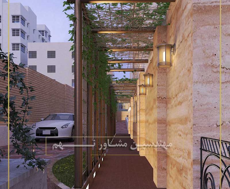 طراحی محوطه آپارتمان مسکونی پونک